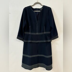 Ladies Banana Republic Size 14 Navy Blue Peplum Dress.